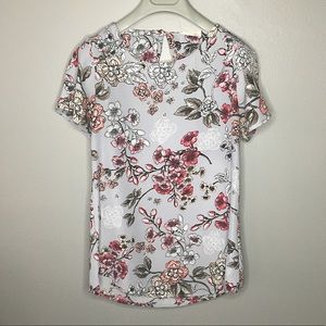 Jella C. Floral Print Short-Sleeve Blouse Top